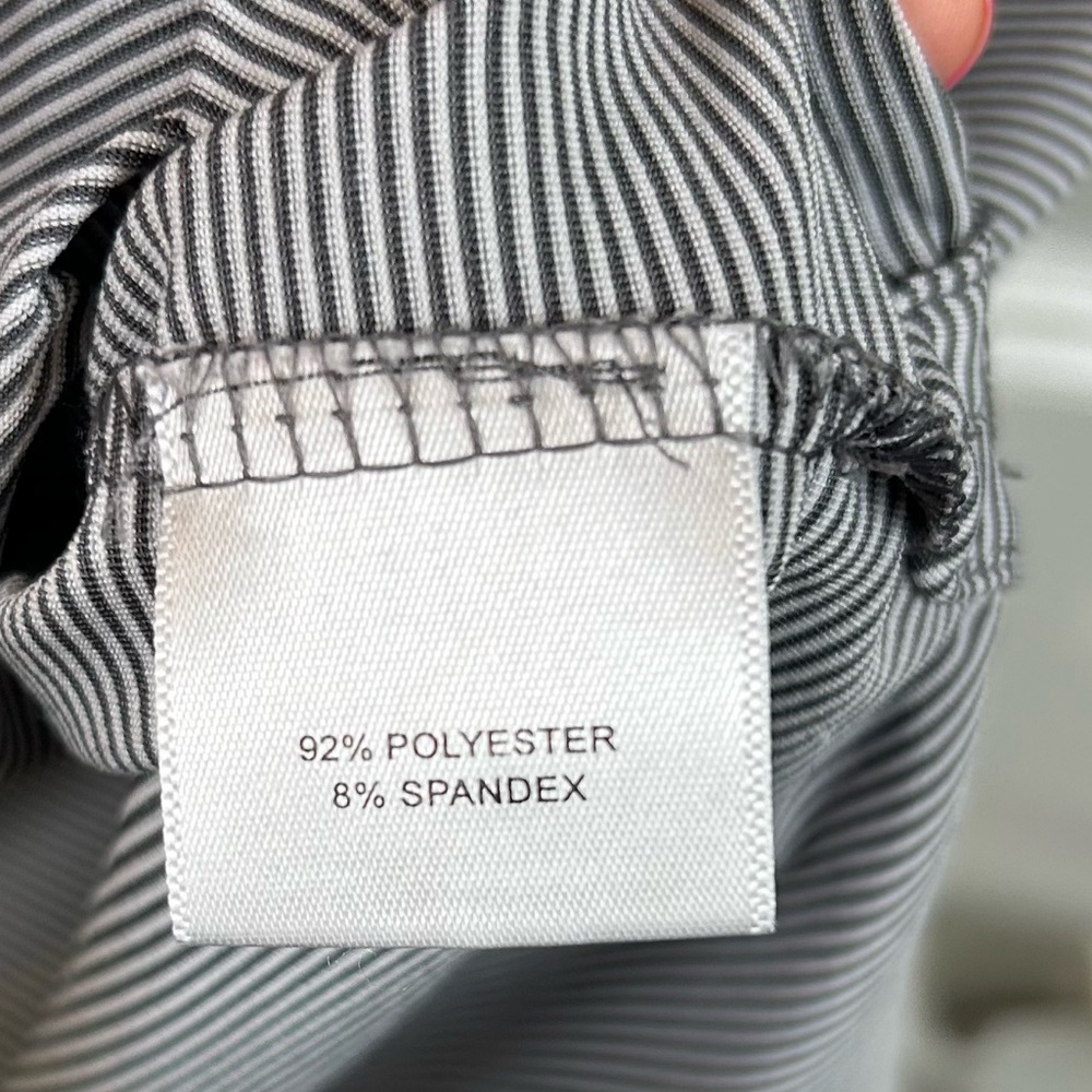 Peter Millar Charcoal Striped Drum Performance Polo Shirt Men’s Size Large - Picture 9 of 11